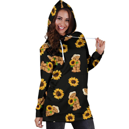Sunflower Pattern Print Design SF016 Women Hoodie Dress