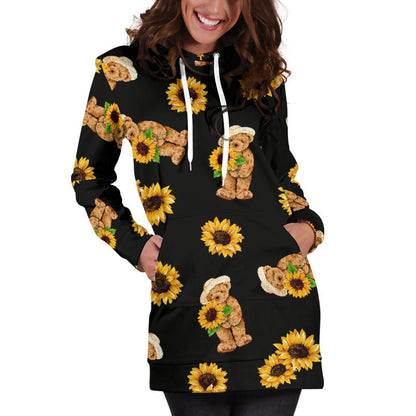 Sunflower Pattern Print Design SF016 Women Hoodie Dress