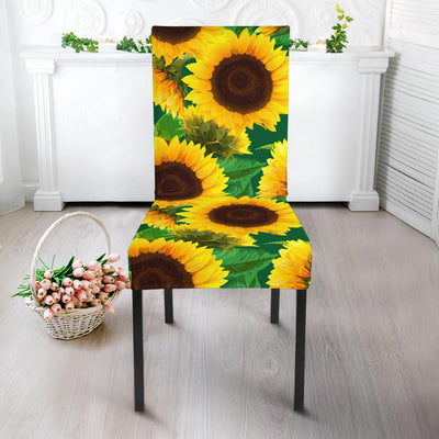 Sunflower Pattern Print Design SF02 Dining Chair Slipcover-JORJUNE.COM