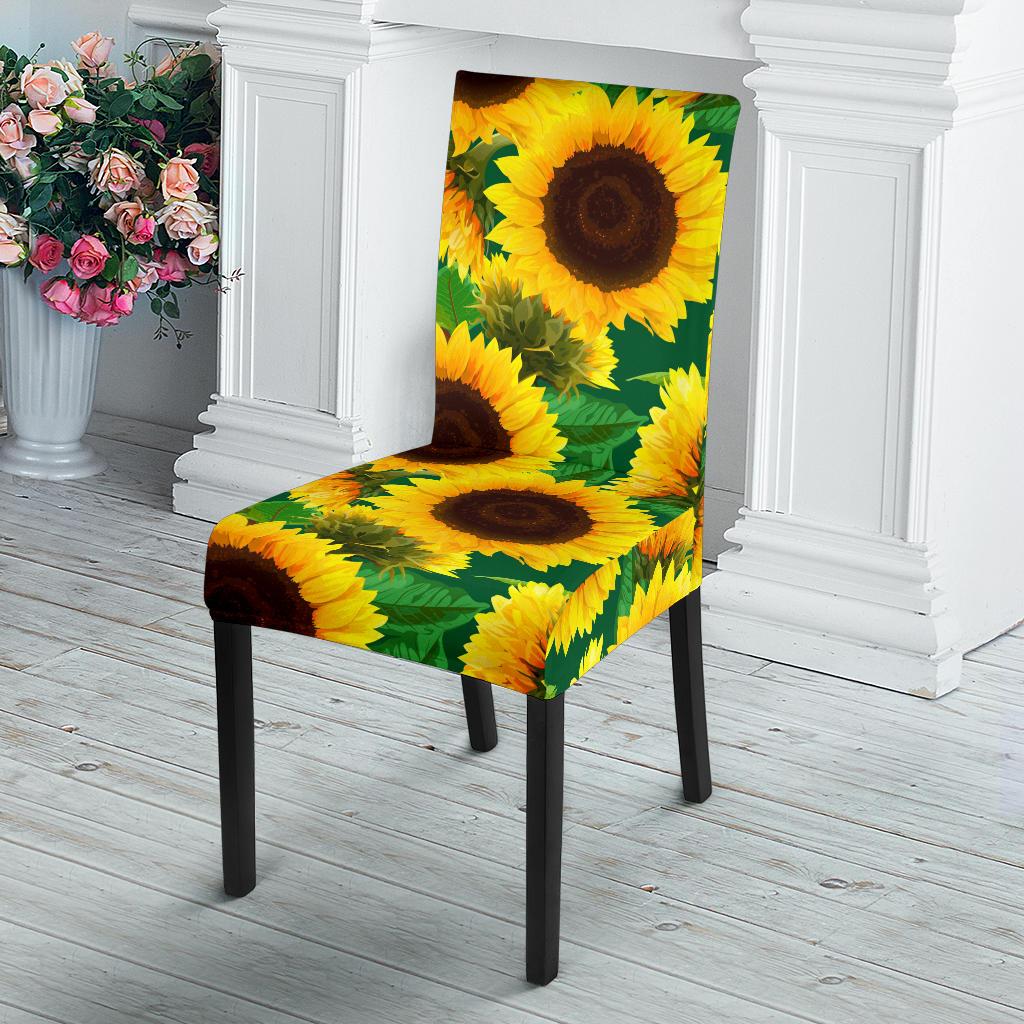Sunflower Pattern Print Design SF02 Dining Chair Slipcover-JORJUNE.COM