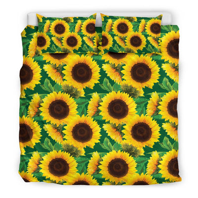 Sunflower Pattern Print Design SF02 Duvet Cover Bedding Set-JORJUNE.COM