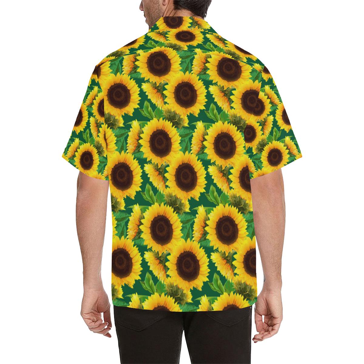Sunflower Pattern Print Design SF02 Men Hawaiian Shirt-JorJune