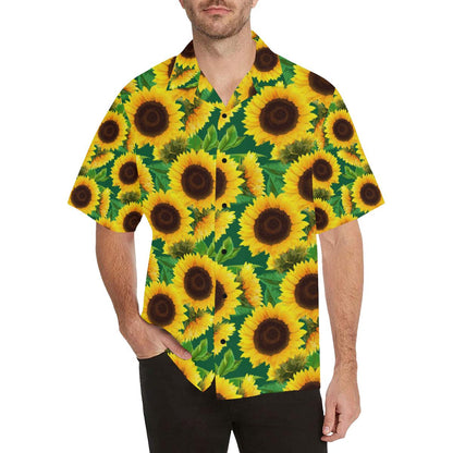 Sunflower Pattern Print Design SF02 Men Hawaiian Shirt-JorJune