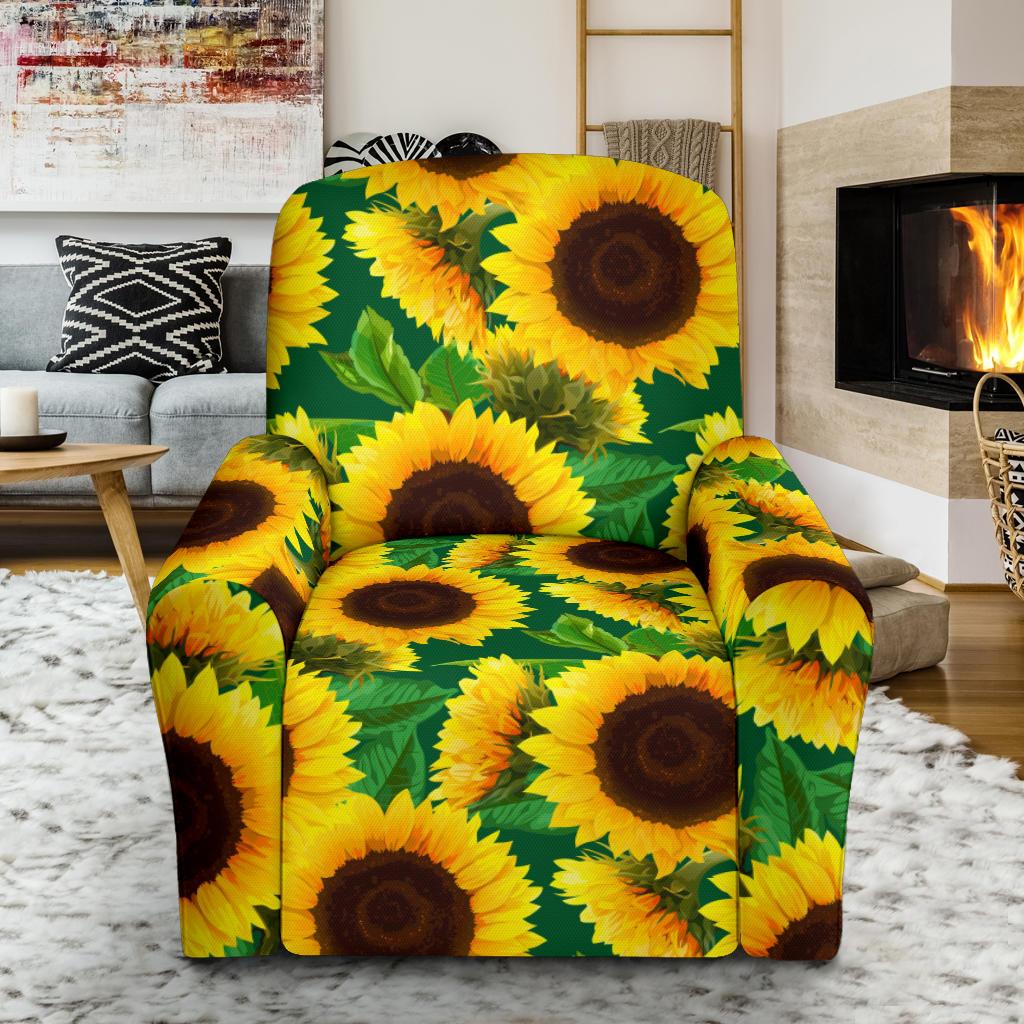 Sunflower Pattern Print Design SF02 Recliner Slipcover-JORJUNE.COM