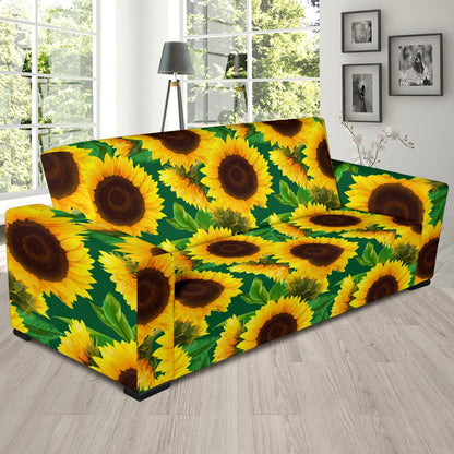 Sunflower Pattern Print Design SF02 Sofa Slipcover-JORJUNE.COM