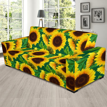 Sunflower Pattern Print Design SF02 Sofa Slipcover-JORJUNE.COM