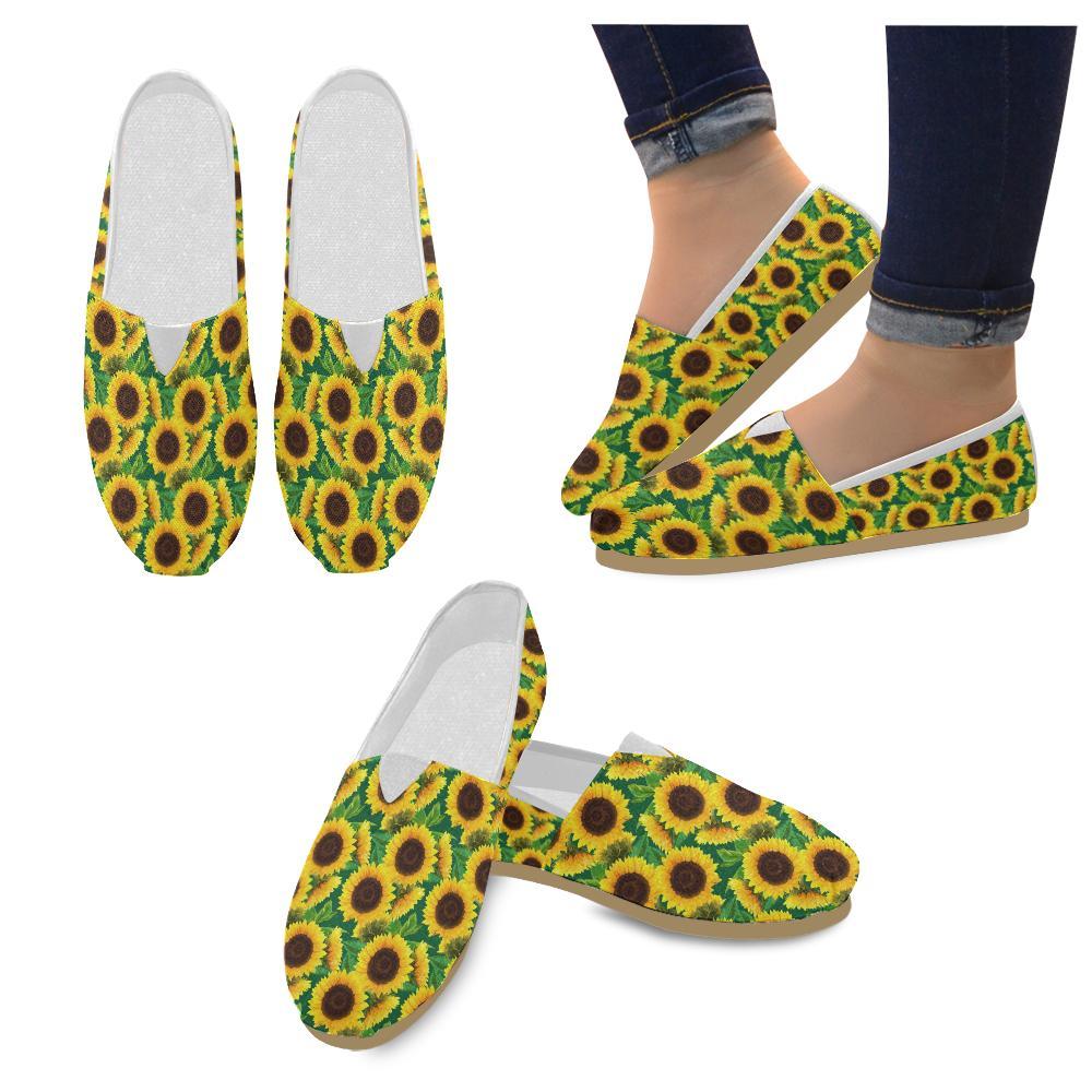 Sunflower Pattern Print Design SF02 Women Casual Shoes-JorJune.com