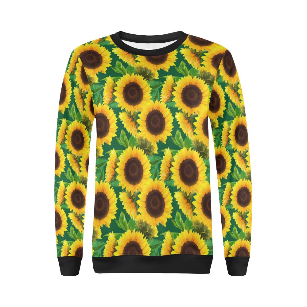 Sunflower Pattern Print Design SF02 Women Long Sleeve Sweatshirt-JorJune