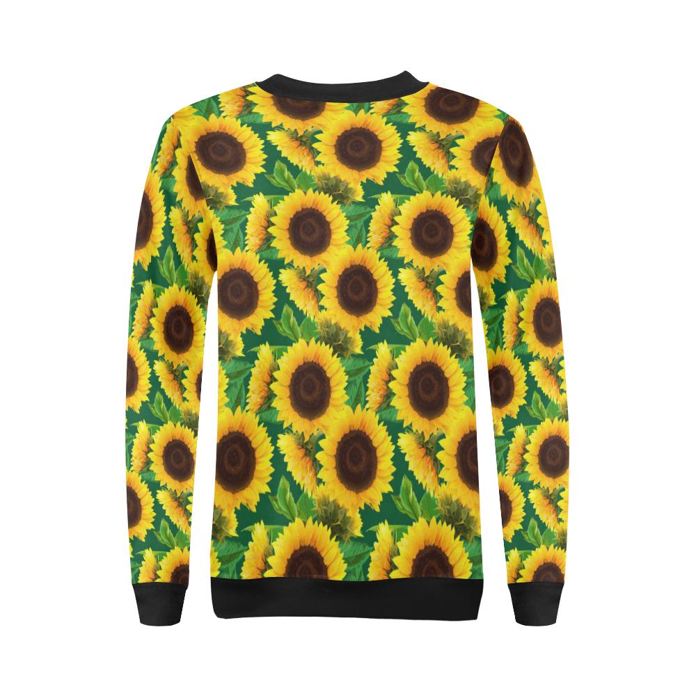 Sunflower Pattern Print Design SF02 Women Long Sleeve Sweatshirt-JorJune