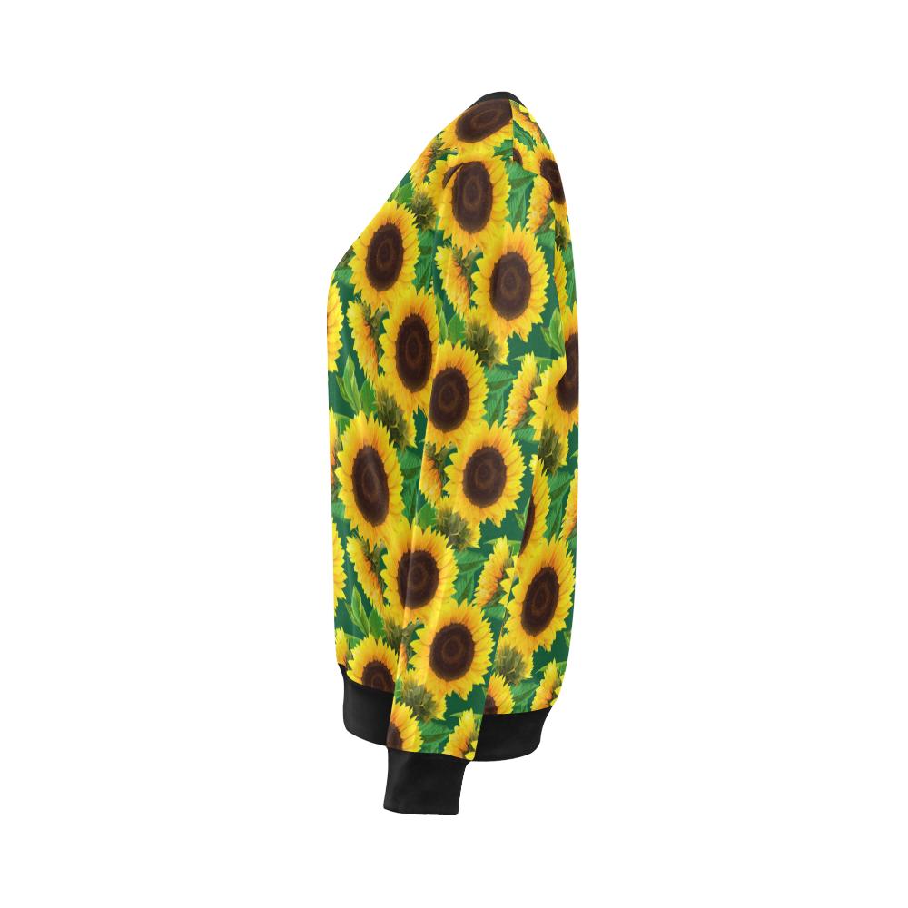 Sunflower Pattern Print Design SF02 Women Long Sleeve Sweatshirt-JorJune