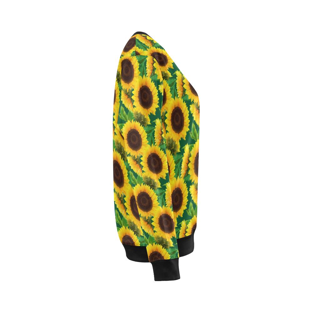 Sunflower Pattern Print Design SF02 Women Long Sleeve Sweatshirt-JorJune