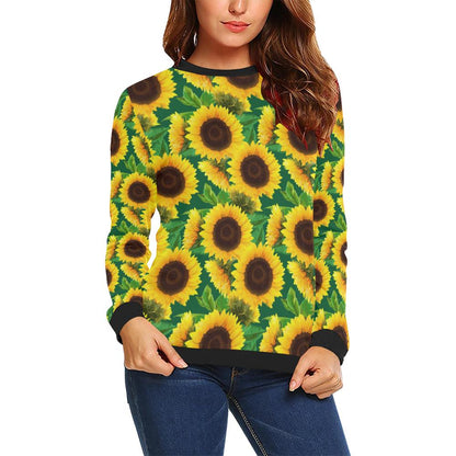 Sunflower Pattern Print Design SF02 Women Long Sleeve Sweatshirt-JorJune