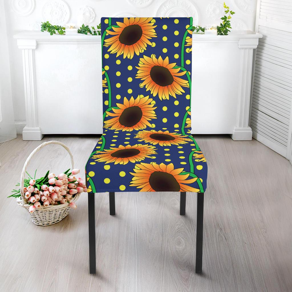 Sunflower Pattern Print Design SF03 Dining Chair Slipcover-JORJUNE.COM