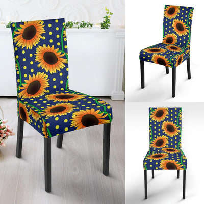 Sunflower Pattern Print Design SF03 Dining Chair Slipcover-JORJUNE.COM