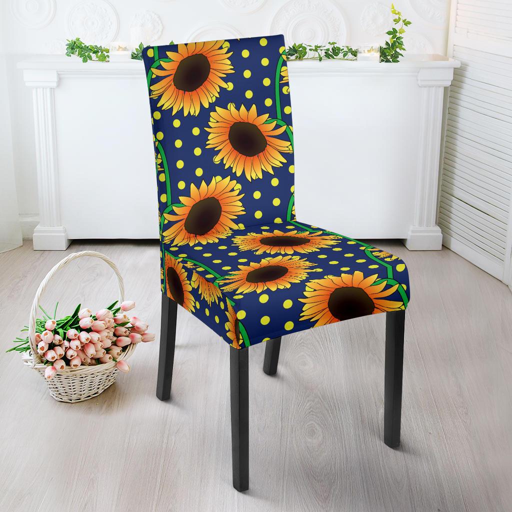 Sunflower Pattern Print Design SF03 Dining Chair Slipcover-JORJUNE.COM