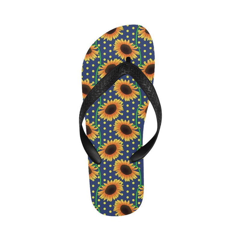 Sunflower Pattern Print Design SF03 Flip Flops-JorJune