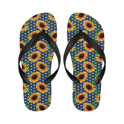 Sunflower Pattern Print Design SF03 Flip Flops-JorJune
