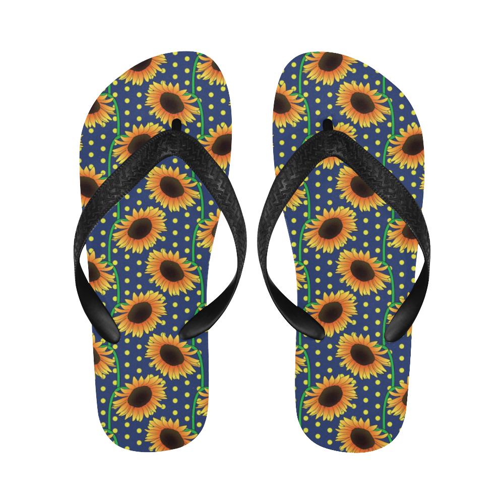 Sunflower Pattern Print Design SF03 Flip Flops-JorJune