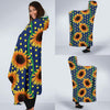 Sunflower Pattern Print Design SF03 Hooded Blanket-JORJUNE.COM