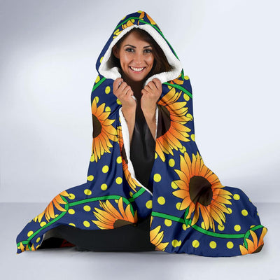 Sunflower Pattern Print Design SF03 Hooded Blanket-JORJUNE.COM