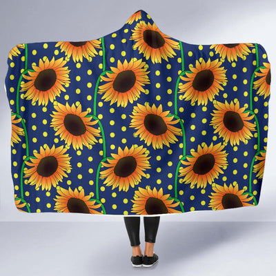 Sunflower Pattern Print Design SF03 Hooded Blanket-JORJUNE.COM