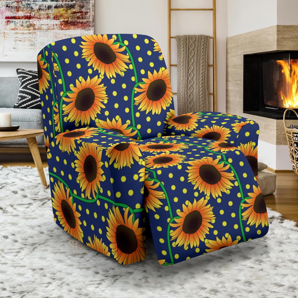 Sunflower Pattern Print Design SF03 Recliner Slipcover-JORJUNE.COM