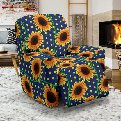 Sunflower Pattern Print Design SF03 Recliner Slipcover-JORJUNE.COM