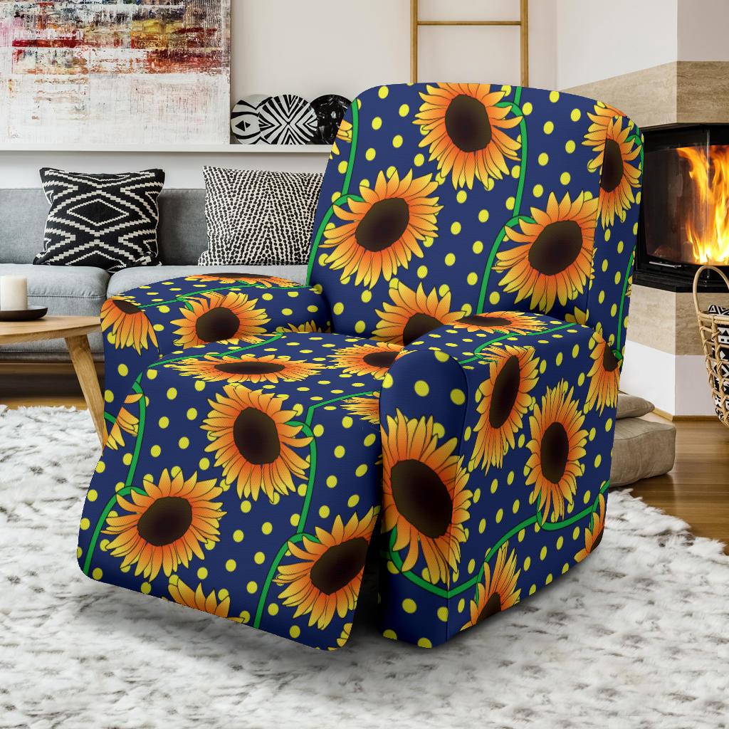 Sunflower Pattern Print Design SF03 Recliner Slipcover-JORJUNE.COM