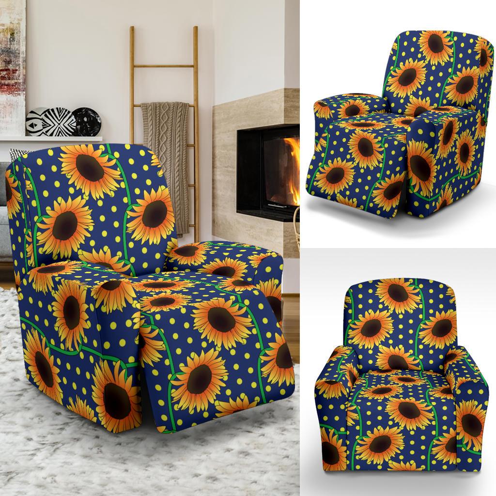 Sunflower Pattern Print Design SF03 Recliner Slipcover-JORJUNE.COM