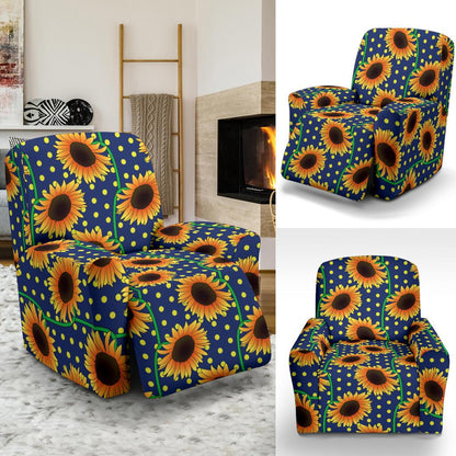 Sunflower Pattern Print Design SF03 Recliner Slipcover-JORJUNE.COM