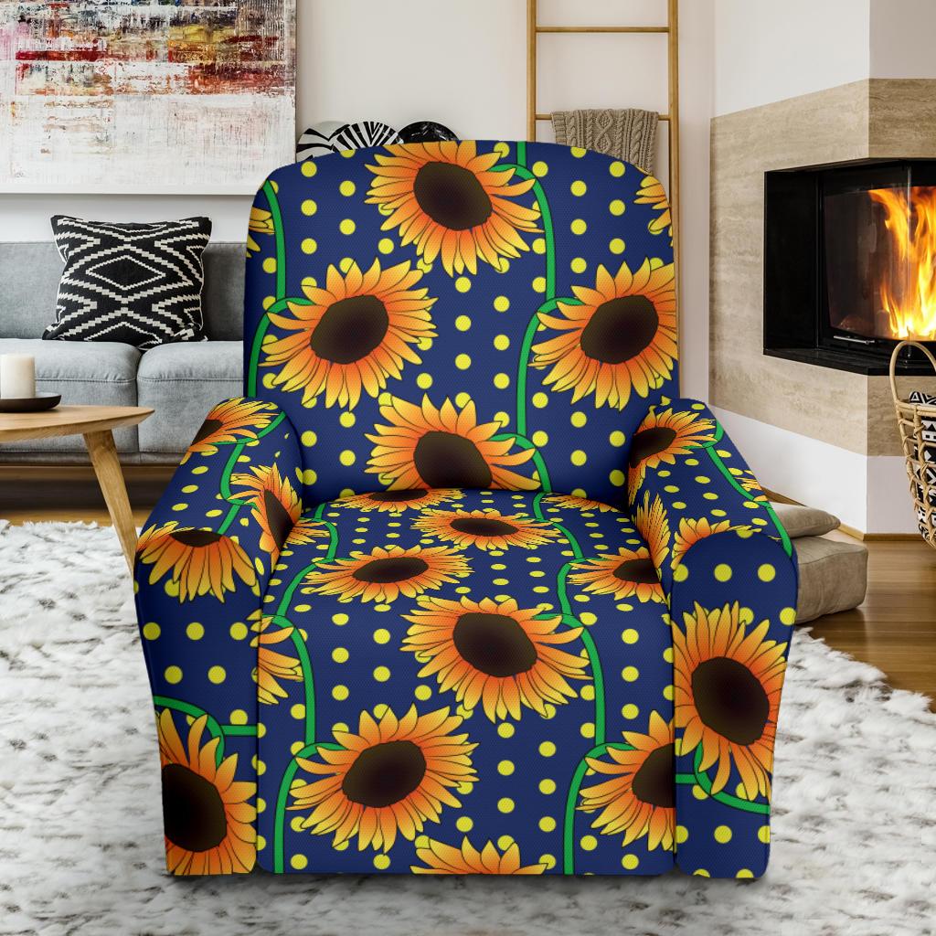 Sunflower Pattern Print Design SF03 Recliner Slipcover-JORJUNE.COM