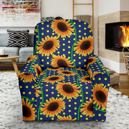 Sunflower Pattern Print Design SF03 Recliner Slipcover-JORJUNE.COM
