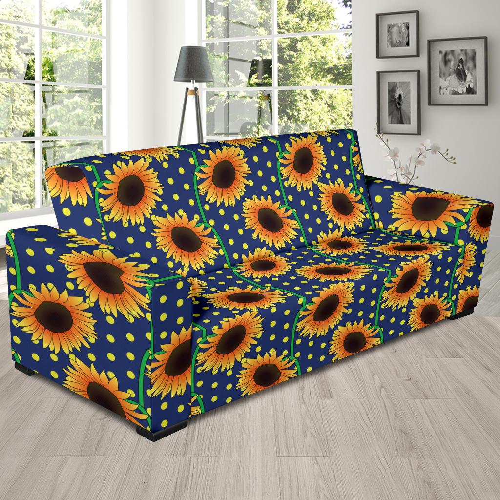 Sunflower Pattern Print Design SF03 Sofa Slipcover-JORJUNE.COM