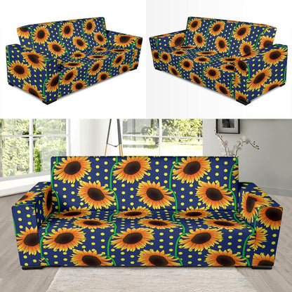Sunflower Pattern Print Design SF03 Sofa Slipcover-JORJUNE.COM