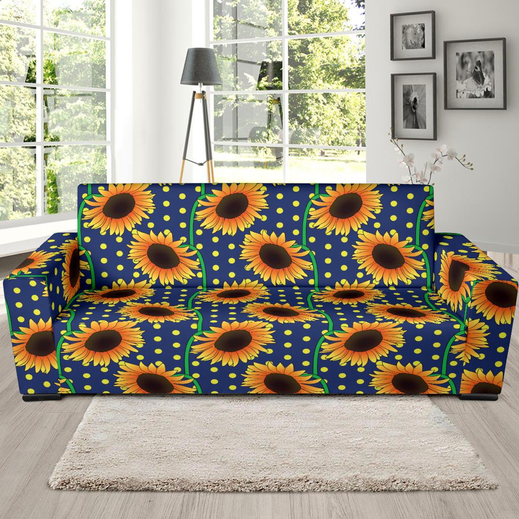 Sunflower Pattern Print Design SF03 Sofa Slipcover-JORJUNE.COM