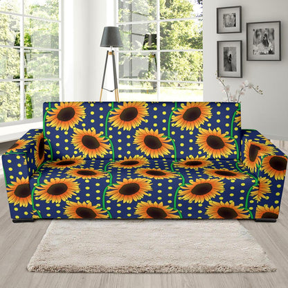 Sunflower Pattern Print Design SF03 Sofa Slipcover-JORJUNE.COM