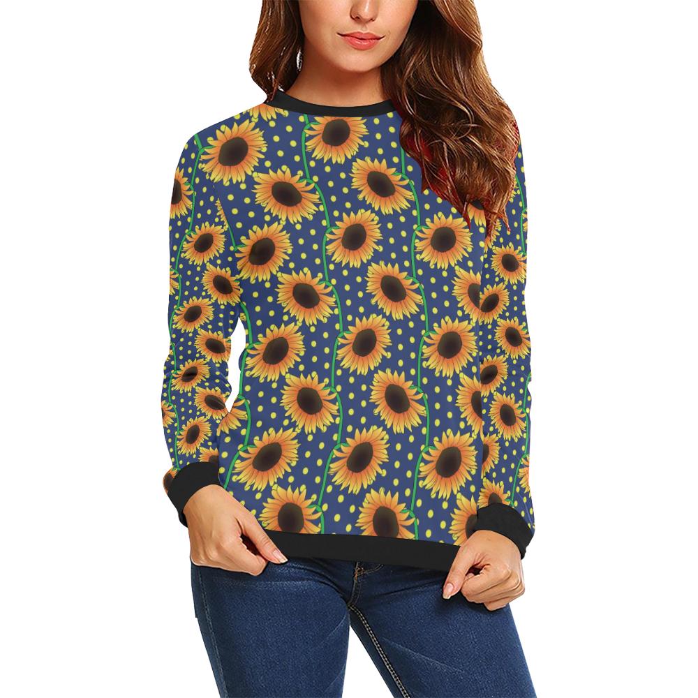 Sunflower Pattern Print Design SF03 Women Long Sleeve Sweatshirt-JorJune