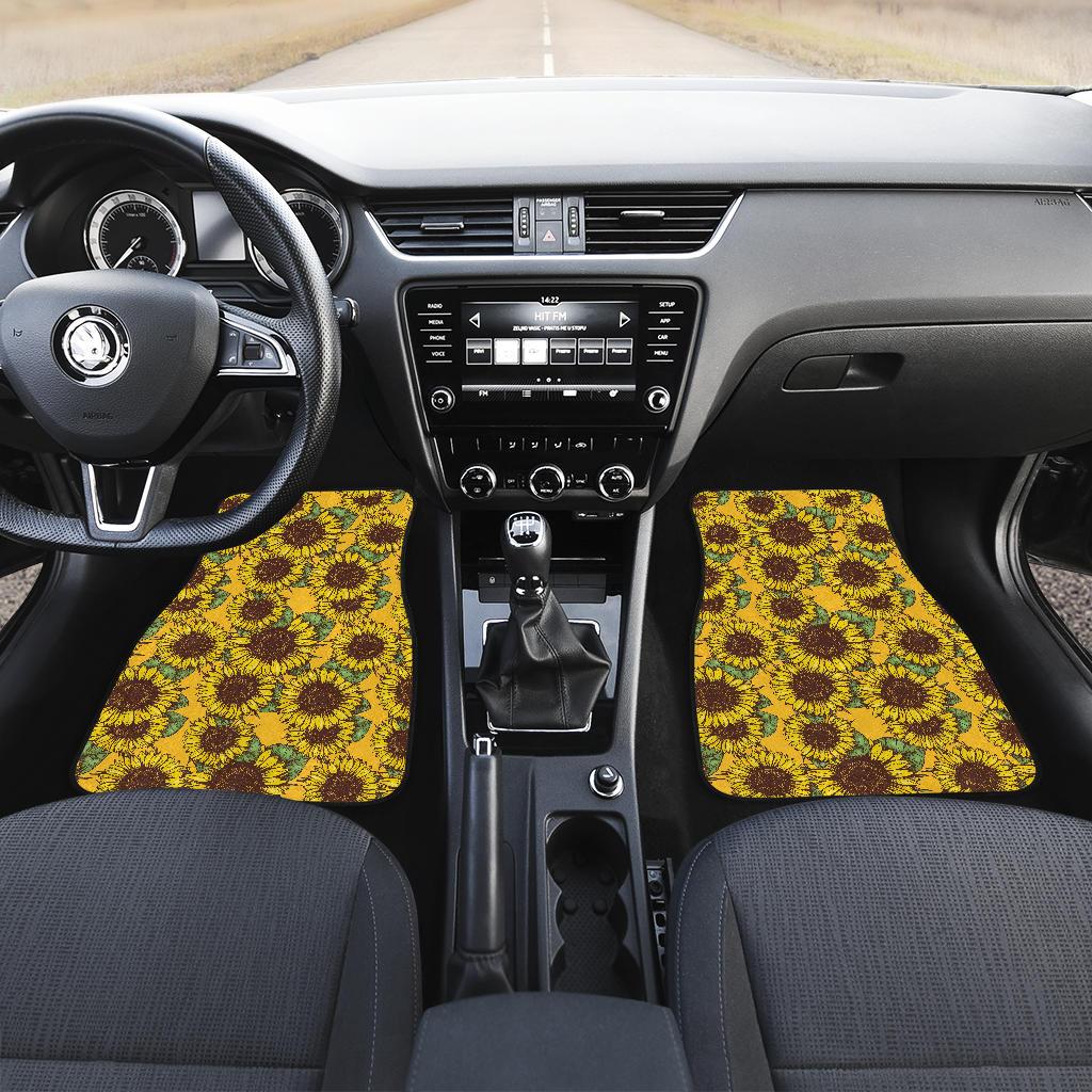 Sunflower Pattern Print Design SF04 Car Floor Mats-JORJUNE.COM