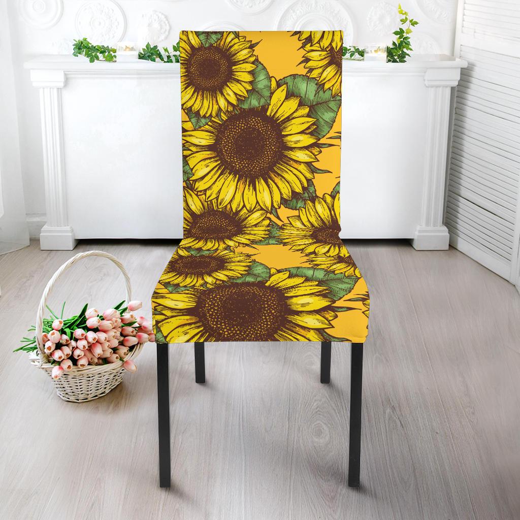 Sunflower Pattern Print Design SF04 Dining Chair Slipcover-JORJUNE.COM