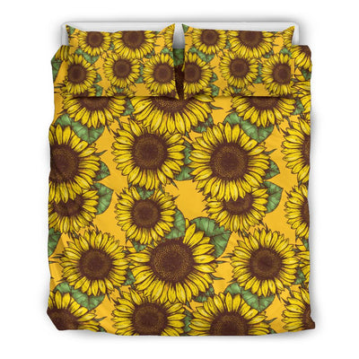 Sunflower Pattern Print Design SF04 Duvet Cover Bedding Set-JORJUNE.COM