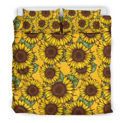 Sunflower Pattern Print Design SF04 Duvet Cover Bedding Set-JORJUNE.COM