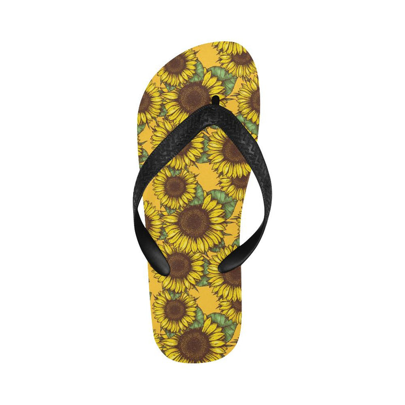 Sunflower Pattern Print Design SF04 Flip Flops-JorJune