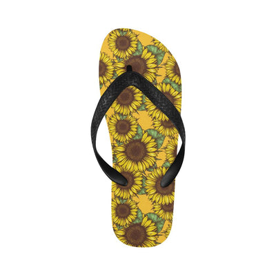 Sunflower Pattern Print Design SF04 Flip Flops-JorJune