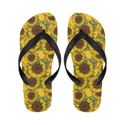 Sunflower Pattern Print Design SF04 Flip Flops-JorJune