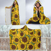 Sunflower Pattern Print Design SF04 Hooded Blanket-JORJUNE.COM