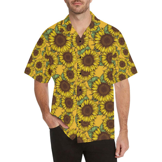 Sunflower Pattern Print Design SF04 Men Hawaiian Shirt-JorJune