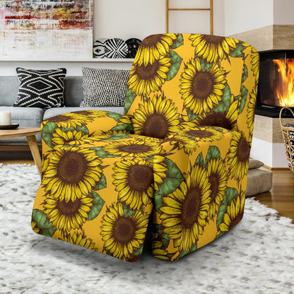Sunflower Pattern Print Design SF04 Recliner Slipcover-JORJUNE.COM