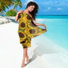 Sunflower Pattern Print Design SF04 Sarong Pareo Wrap-JORJUNE.COM