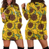 Sunflower Pattern Print Design SF04 Women Hoodie Dress