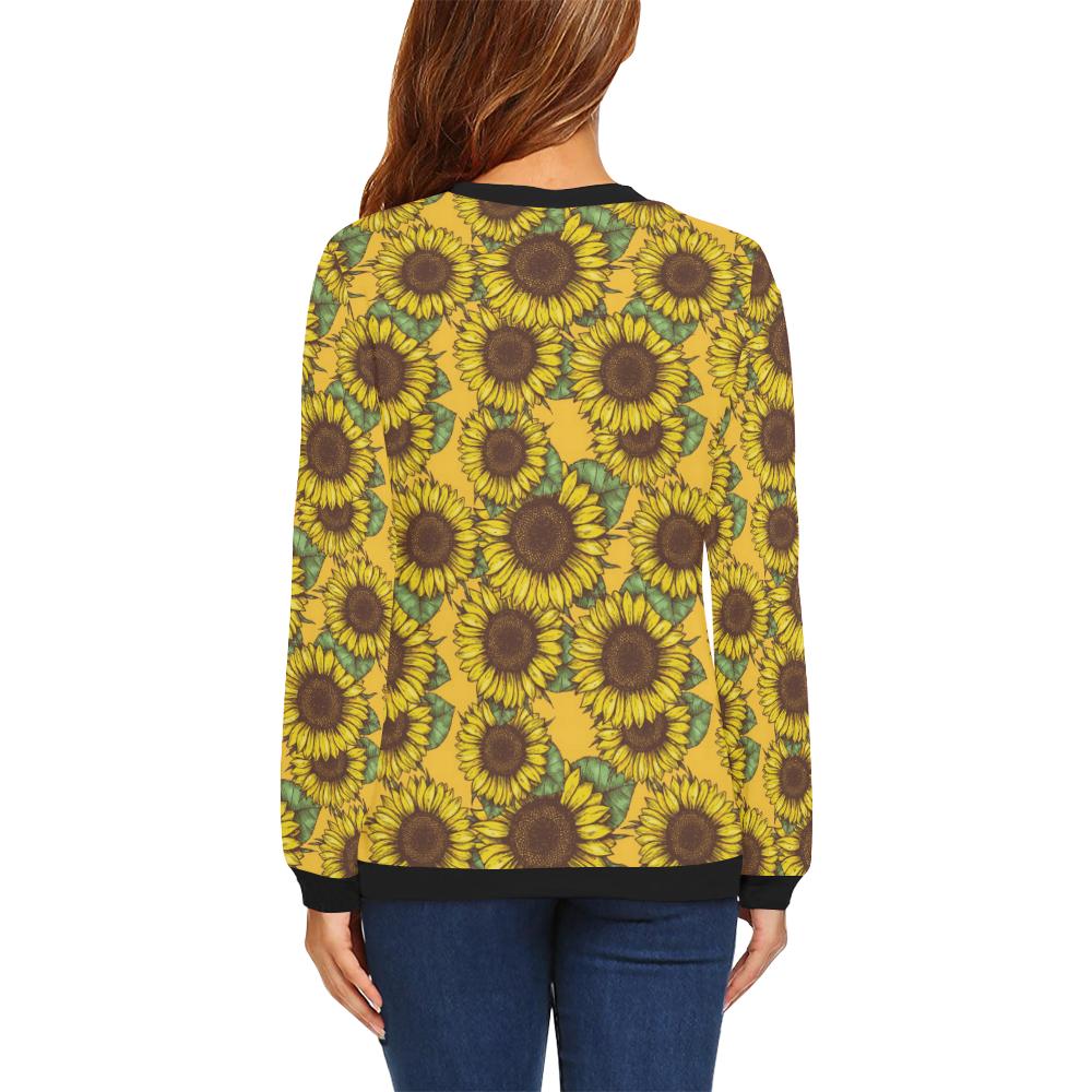 Sunflower Pattern Print Design SF04 Women Long Sleeve Sweatshirt-JorJune